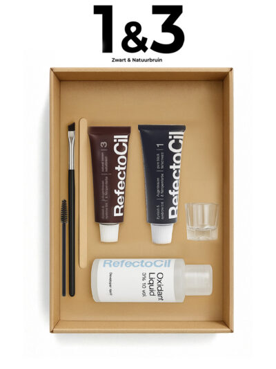 Refectocil Wimper & Wenkbrauw Verf Kit – 1 Zwart & 3 Natuurbruin (Uitgebreid)